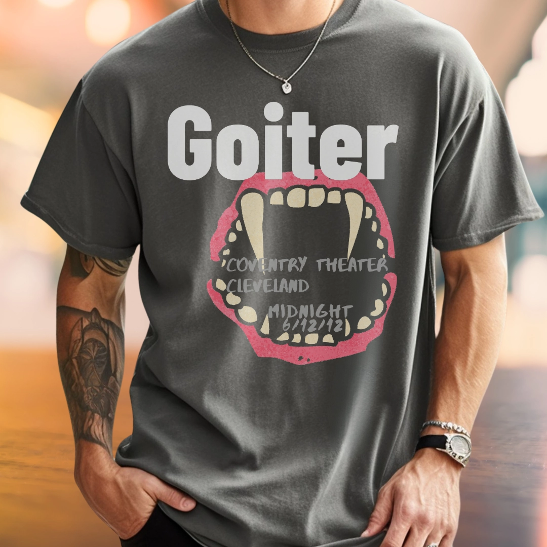 Bands That Never Were Goiter: Garment Dyed Tee Printify Band Merch Concert T-Shirt Cotton Crew neck Danny Carey Dave Mustaine Dead & Co. DTG Grateful Dead Heavy metal Heavy Metal Shirt Howard Stern ICP Jam Band Juggalo Juggalos Maynard James Keenan Megadeth Men's Clothing Metallica Nirvana Phish Punk Rock Punk Rock shirt Regular fit Ronnie Mund Ronnie The Limo Driver Sal & Richard T-shirts Tool Unisex Women's Clothing