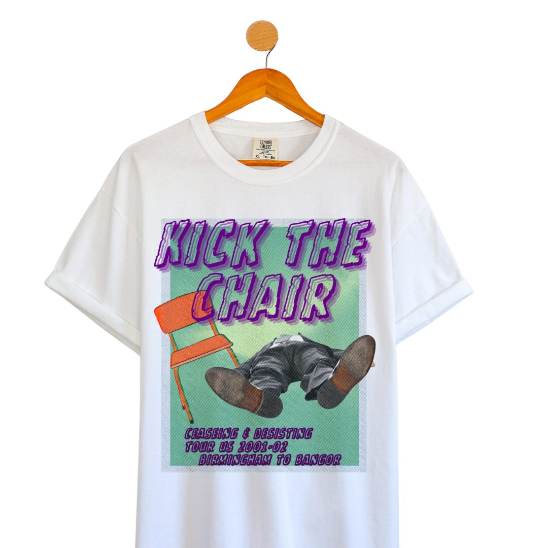 Bands That Never Were Kick The Chair: Garment-Dyed Tee Printify Cotton Crew neck DTG Men's Clothing Oversized T-shirts Unisex Women's Clothing